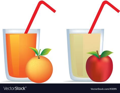 Orange And Apple Juice Royalty Free Vector Image