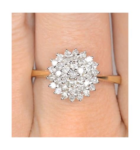 9k Gold Diamond Cluster Ring 050ct E5607 Item E5607