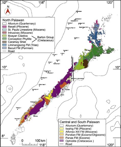 Geological Map Of Palawan Island Adapted And Modified From The