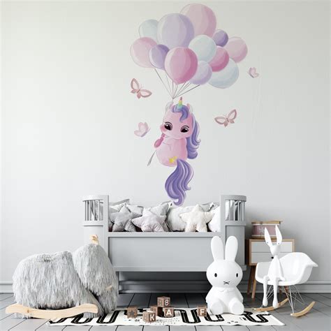 Removable Kids Bedroom Nursery Baby Unicorn Watercolor Art Vinyl Wall