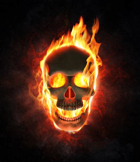 Evil Skull In Flames And Smoke Photograph By Johan Swanepoel Pixels