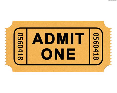 Ticket Admit One Cinema Clip Art Ticket Png Download 12801024