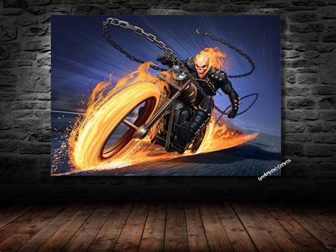Ghost Rider Canvas Poster Canvas Print Wall Art Home Decor Etsy