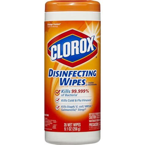 clorox disinfecting wipes orange fusion 35 count canister pack of 12 tanga