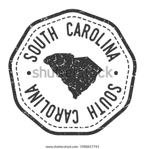 South Carolina Usa Map Stamp Retro Stock Vector Royalty Free 1988657741