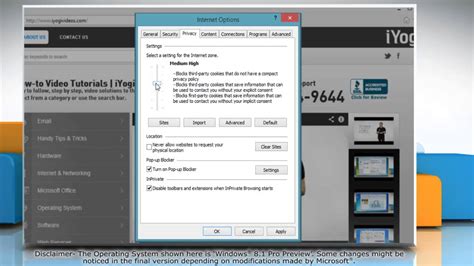 How To Change Internet Explorer® 11 Privacy Settings On Windows® 81 Pc