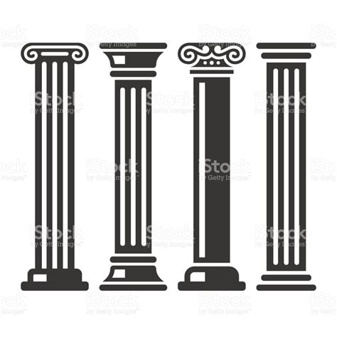 Ancient Columns Icon Set Vector Royalty Free Stock Vector Art Free