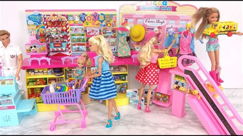 Barbie Shopping Mall Toy Candy Dress Hat Grocery Shopping باربي مول