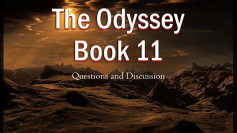 The Odyssey Book 11 Ms Chapman S Class