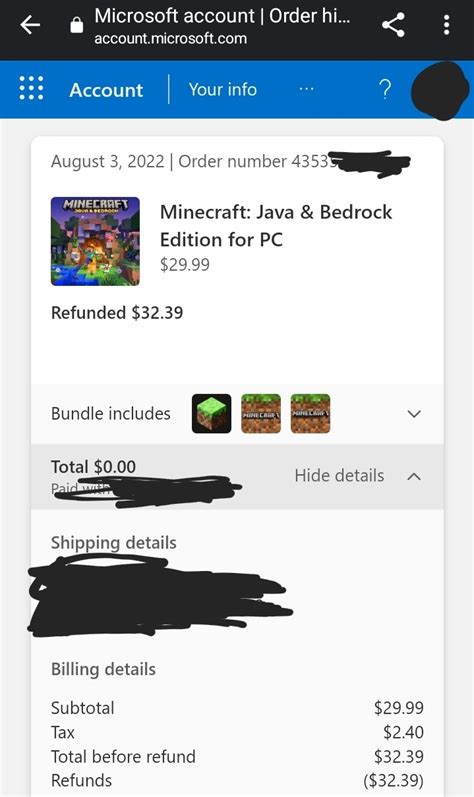 Why Does My Refund For Minecraft Java Say It Has Been Refunded But I