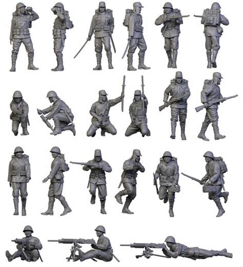 New 11447235 Japanese Soldier Man 11man Soldier Man 3d Printed Model