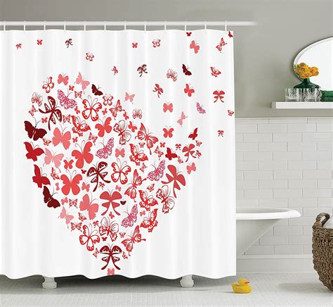 Butterfly Heart For Valentine Celebration Shower Curtain Polyester
