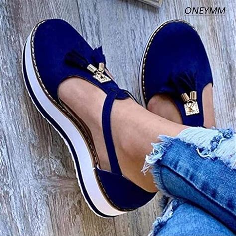 Oneymm Sandals For Womens Wedge Summer Ladies Leather Sandal Platform