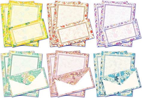 Stationery Writing Paper With Envelopes Flora Stationery Set With Lined