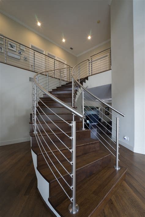 Curved Stainless Steel Rod Railings Bella Stairs Llc Archinect