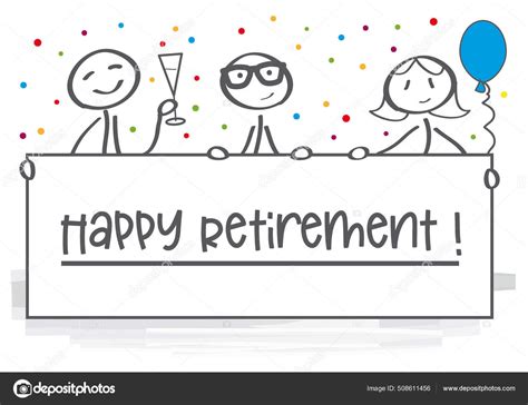 Happy Retirement Vector Illustration Letters Banner Vector Illustration