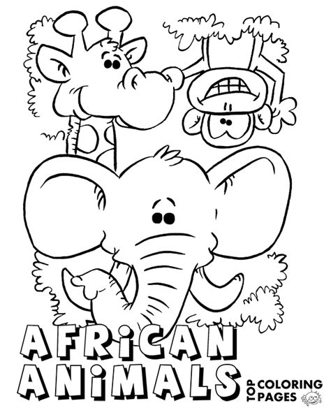 Free Coloring Page African Animals