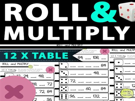 Roll And Multiply Multiplication Dice Game 12 Times Table Teaching