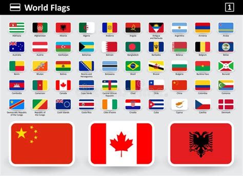 World Country Flags Names Alphabetical Order Stock Illustrations 11