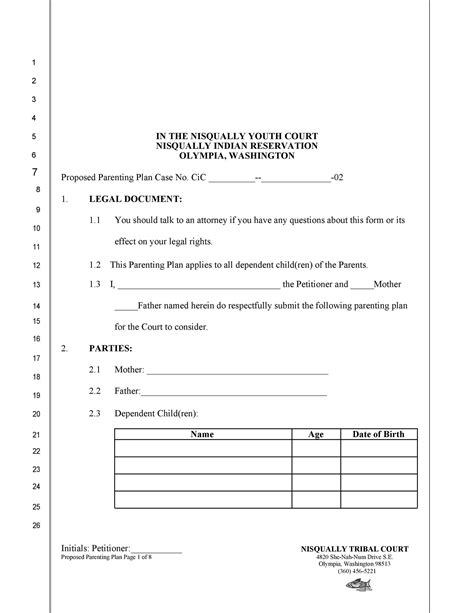 49 FREE Parenting Plan & Custody Agreement Templates ᐅ ...