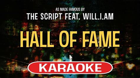 Hall Of Fame Karaoke The Script Feat William Youtube