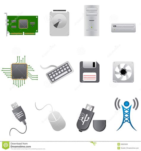 Computer Parts And Hardware Royalty Free Stock Photos