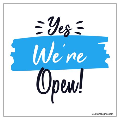 Yes Were Open Sign 8 X 8 Hc Brands