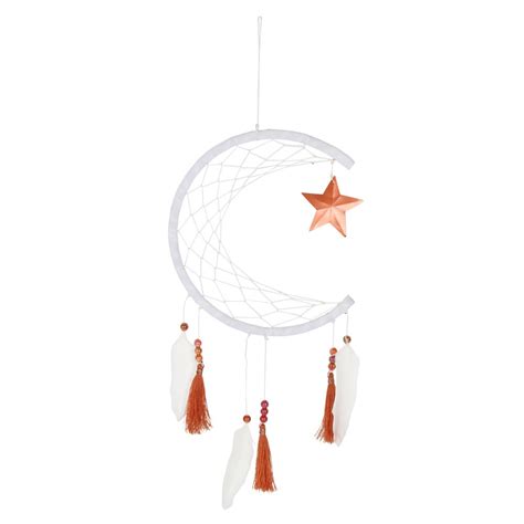 White Crescent Moon Dreamcatcher Something Different Wholesale