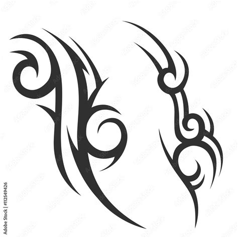 Tribal Tattoo Vector Illustration Without Transparency Black Tattoo