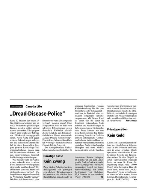 Canada Life: „Dread-Disease-Police“