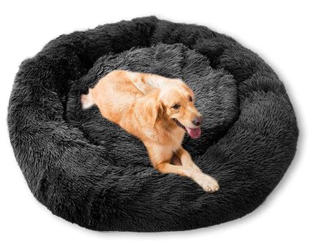 Wsjyp Round Dog Bedpet Calming Bed Plush Nest Warm Soft Cushion Donut