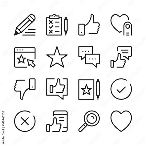 Testimonials And Customer Feedback Line Icons Set Modern Graphic Design Concepts Simple