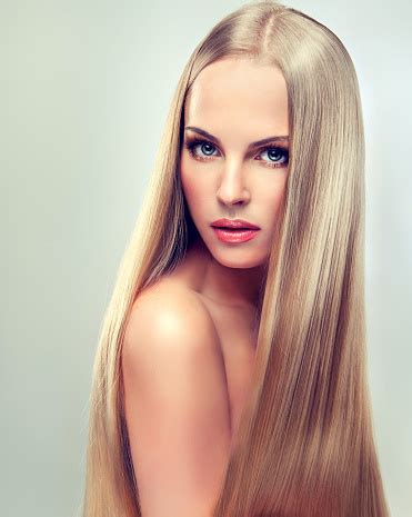 Want to know how to make your hair shiny? Model Blonde With Shiny Hair Stock Photo - Download Image ...