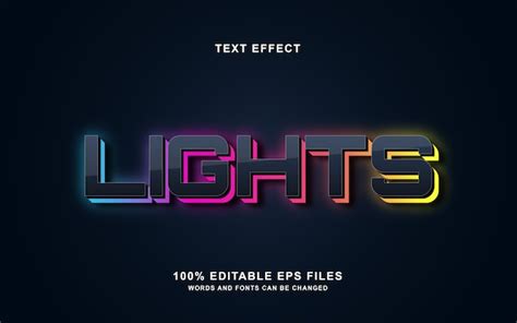 Premium Vector Lights 3d Text Style Effect