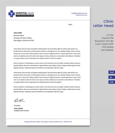 4 Distinct Clinic Letterhead Templates