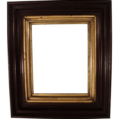 Antique Victorian Deep Shadow Box Picture Frame With Gold Leaf From