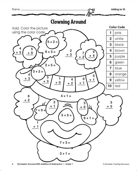 Get Color By Number Math Worksheets 1st Grade Background The Math