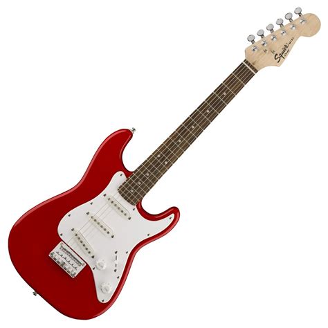 Squier By Fender Mini Stratocaster 34 Size Electric Guitar Red At
