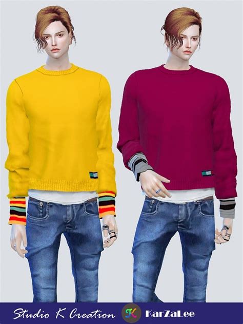 Giruto 66 Layered Short Sweater At Studio K Creation Sims 4 Updates