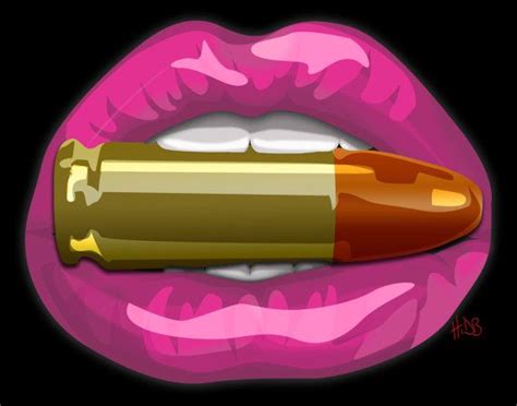 biting the bullet pink on black 11x14 print by hidbdesigns on etsy 20 00 lips lips drawing