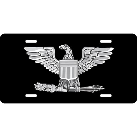 Army Colonel Rank License Plate