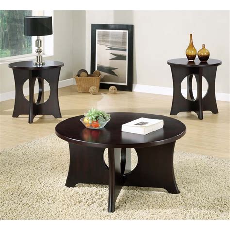 Product title mainstays pilson 3 piece coffee table and end table set, espresso finish average rating: 3 Piece Coffee Table Set in Dark Espresso - I 7831P