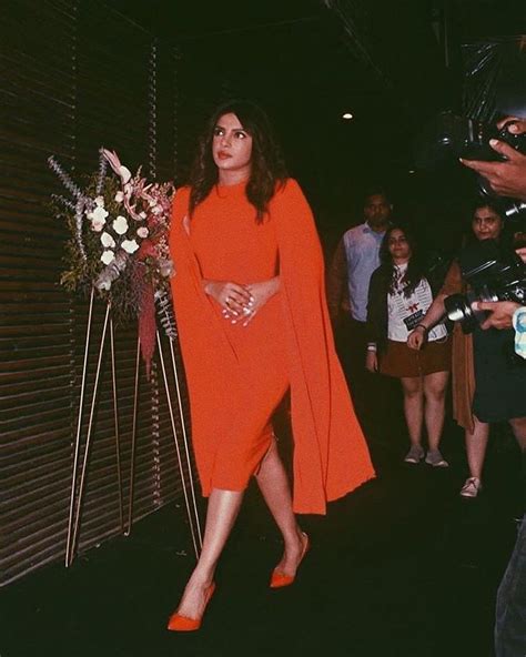 Priyanka Chopra Looks Smashing In Electric Orange Bodycon Dress As She Attends Bumble Event