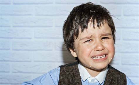 Crying Little Boy Stock Image Image Of Little Grimacing 99717361
