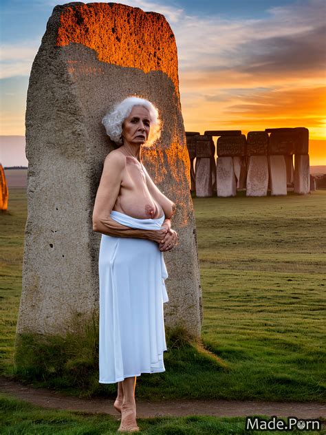 Porn Image Of Nude British Stonehenge England White Hair Curly Hair