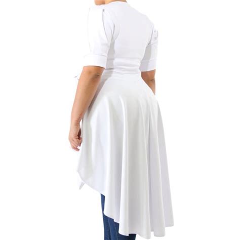 Hualong White Short Sleeve Tie Front Womens Plus Size Tunics Online Store For Women Sexy Dresses