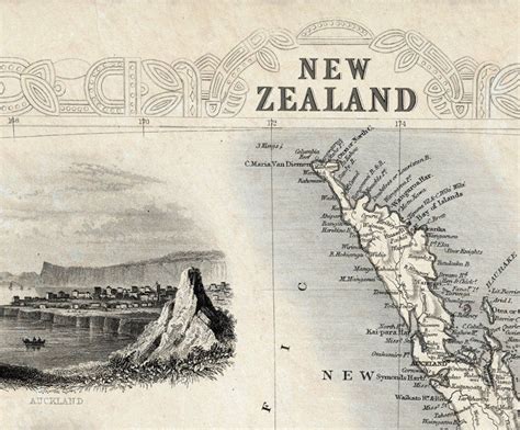 Old Map Of New Zealand 1851 Vintage Map Wall Map Print Vintage Maps
