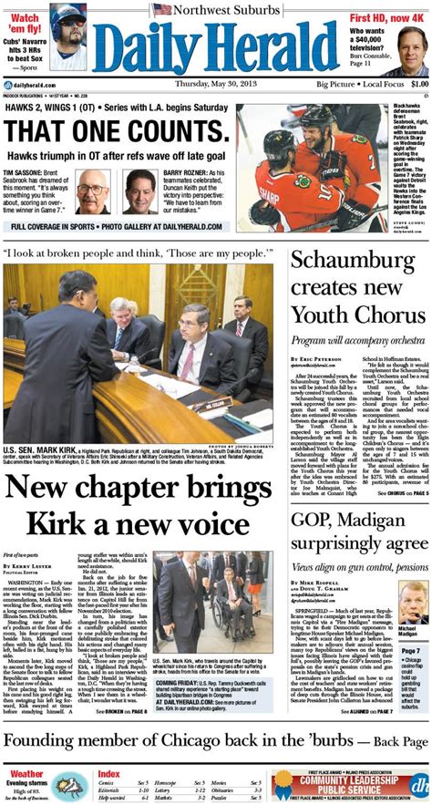 Daily Herald Front Page May 30 2013 Browse Our E Edition At