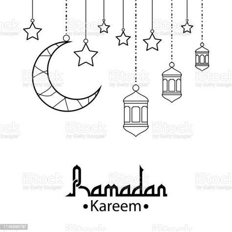 Ramadan Kareem Background With Moon Stars And Lantern Concept Ramadan