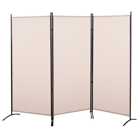 Homcom 3 Panel Room Divider Folding Privacy Screen Beige